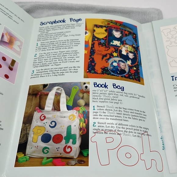 Pooh Stencils 2-8”x 10” Plastic Sheets Plus 9 Friendly Projects - Picture 4 of 12